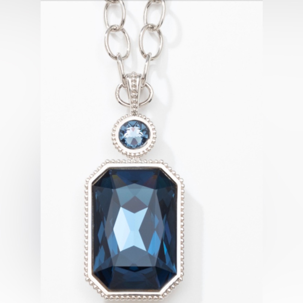 Touchstone Crystal by Swarovski ROYALTY necklace denim and Montana blue BNIB